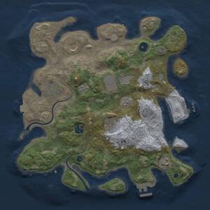 Thumbnail Rust Map: Procedural Map, Size: 3500, Seed: 514796239, 13 Monuments