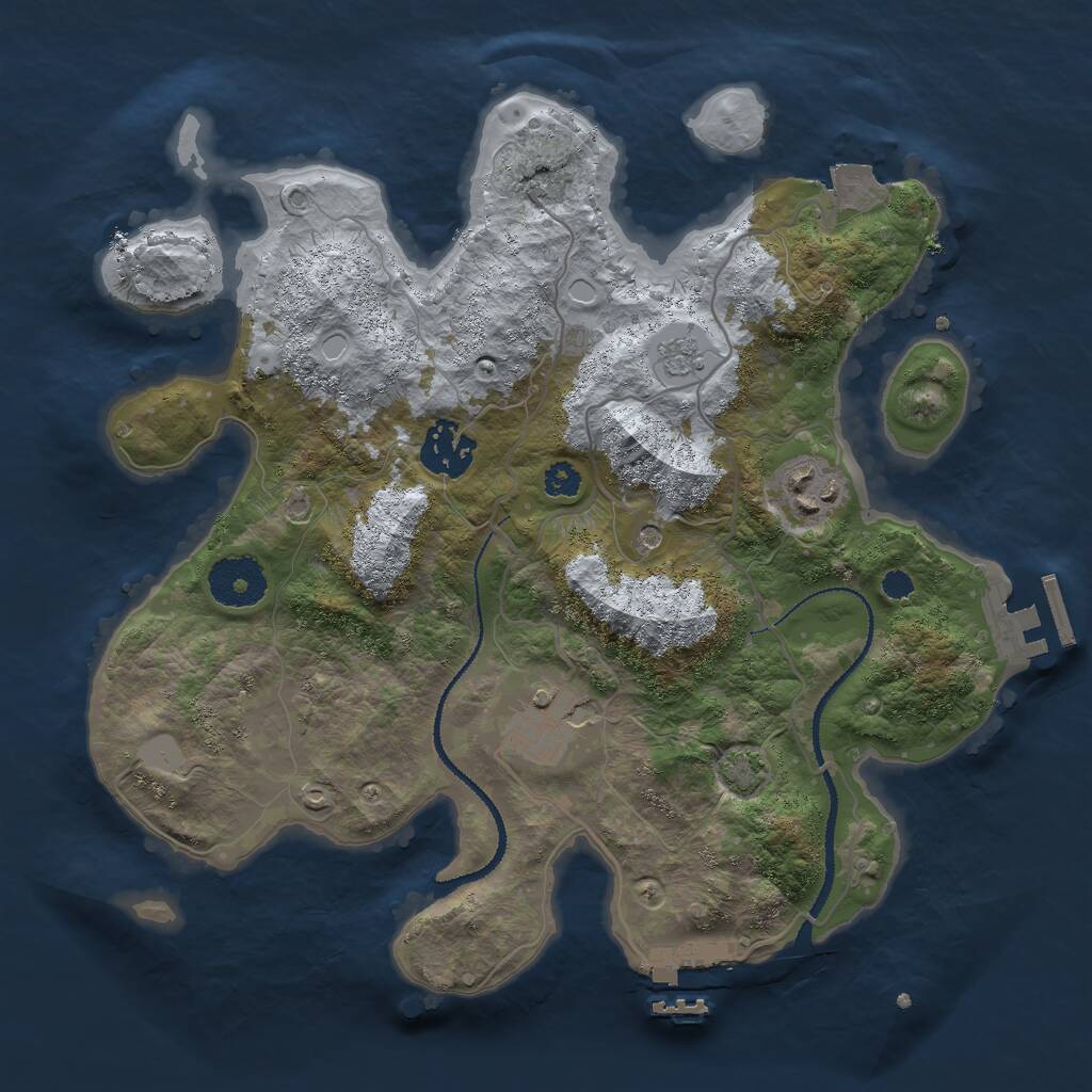 Rust Map: Procedural Map, Size: 3000, Seed: 931721822, 9 Monuments