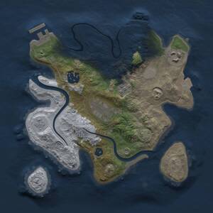 Thumbnail Rust Map: Procedural Map, Size: 2500, Seed: 1299, 9 Monuments