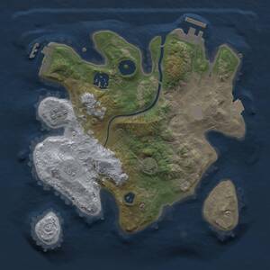 Thumbnail Rust Map: Procedural Map, Size: 2500, Seed: 1299, 7 Monuments