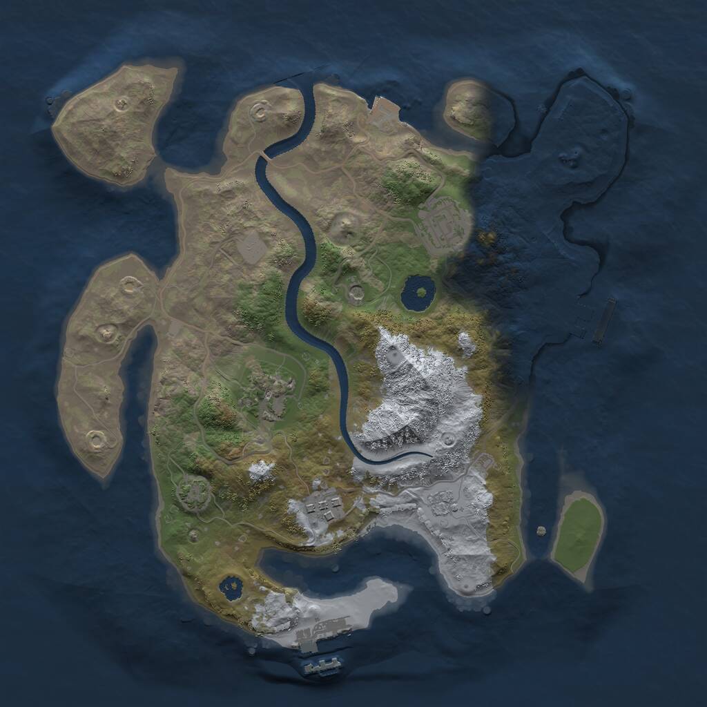 Rust Map: Procedural Map, Size: 3000, Seed: 180171781, 9 Monuments
