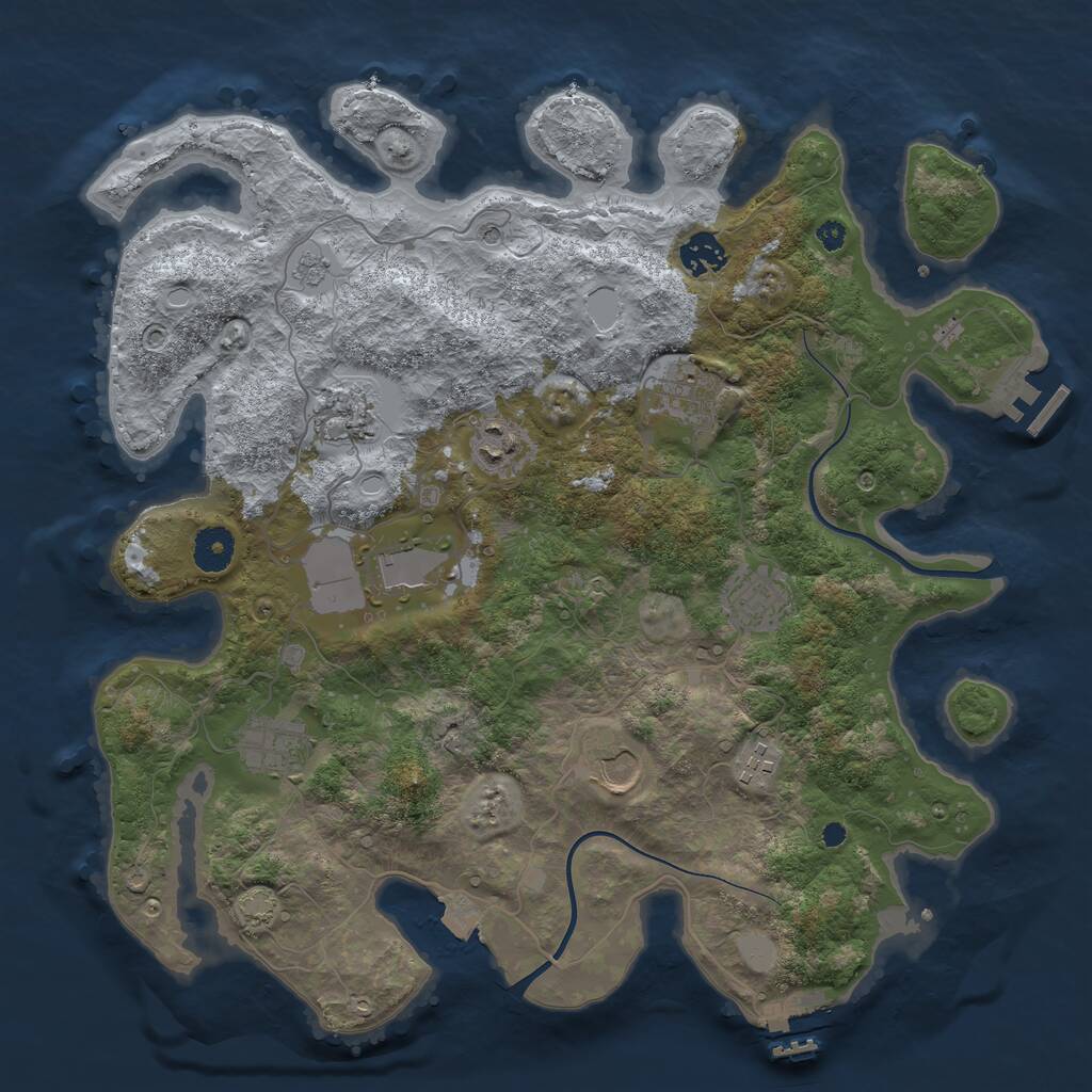 Rust Map: Procedural Map, Size: 3750, Seed: 449070401, 15 Monuments