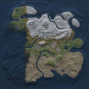 Thumbnail Rust Map: Procedural Map, Size: 3500, Seed: 11111, 12 Monuments