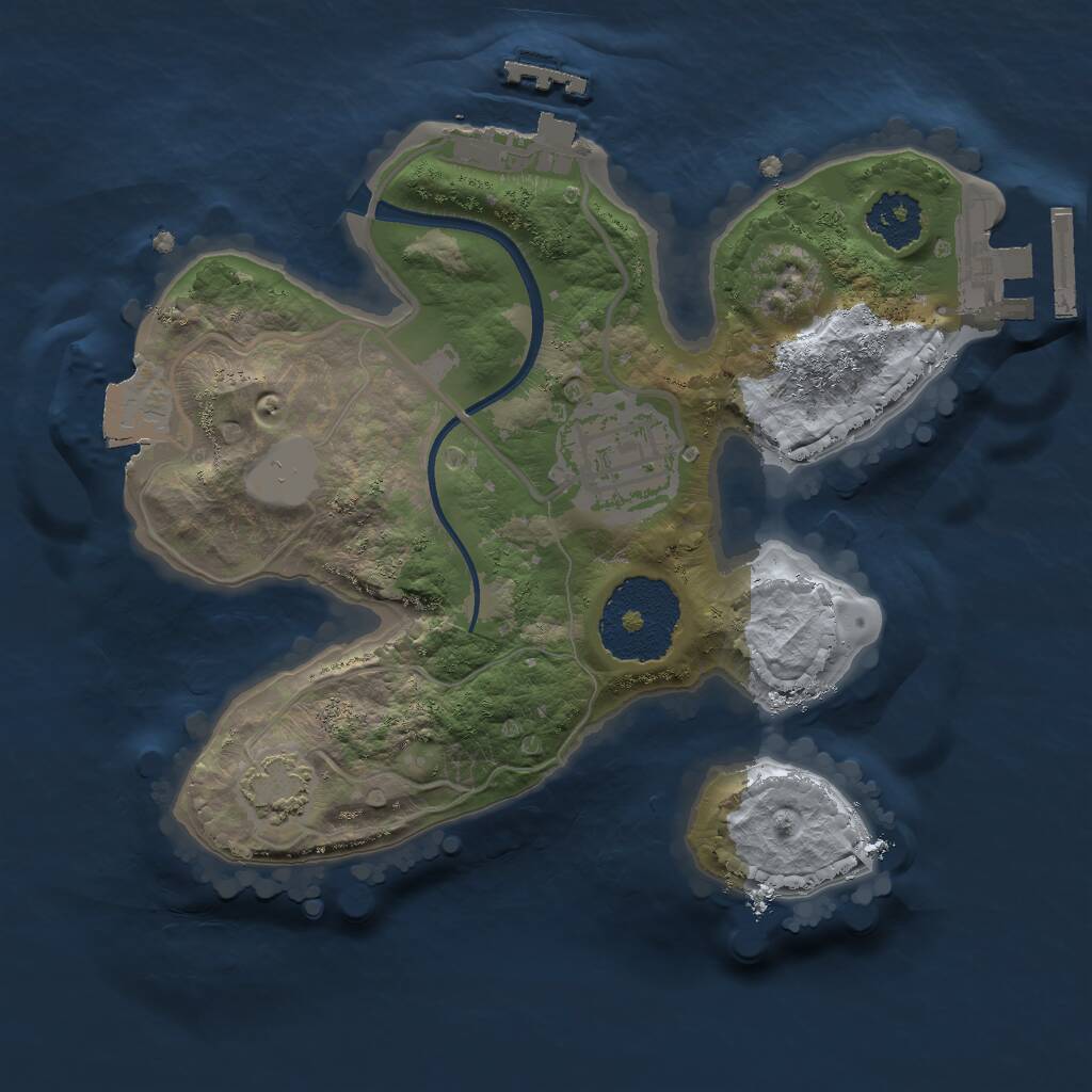 Rust Map: Procedural Map, Size: 2000, Seed: 25534681, 5 Monuments