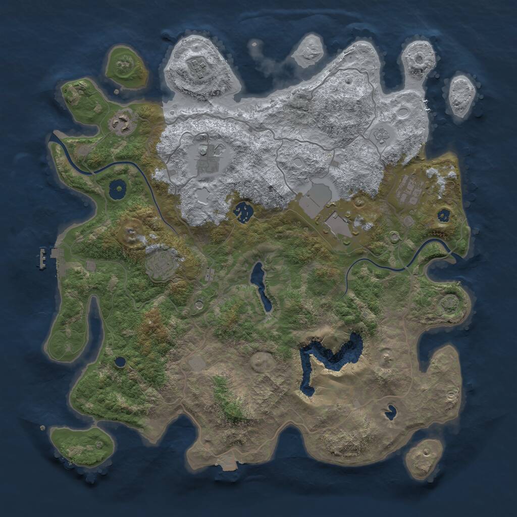 Rust Map: Procedural Map, Size: 4000, Seed: 637528, 12 Monuments