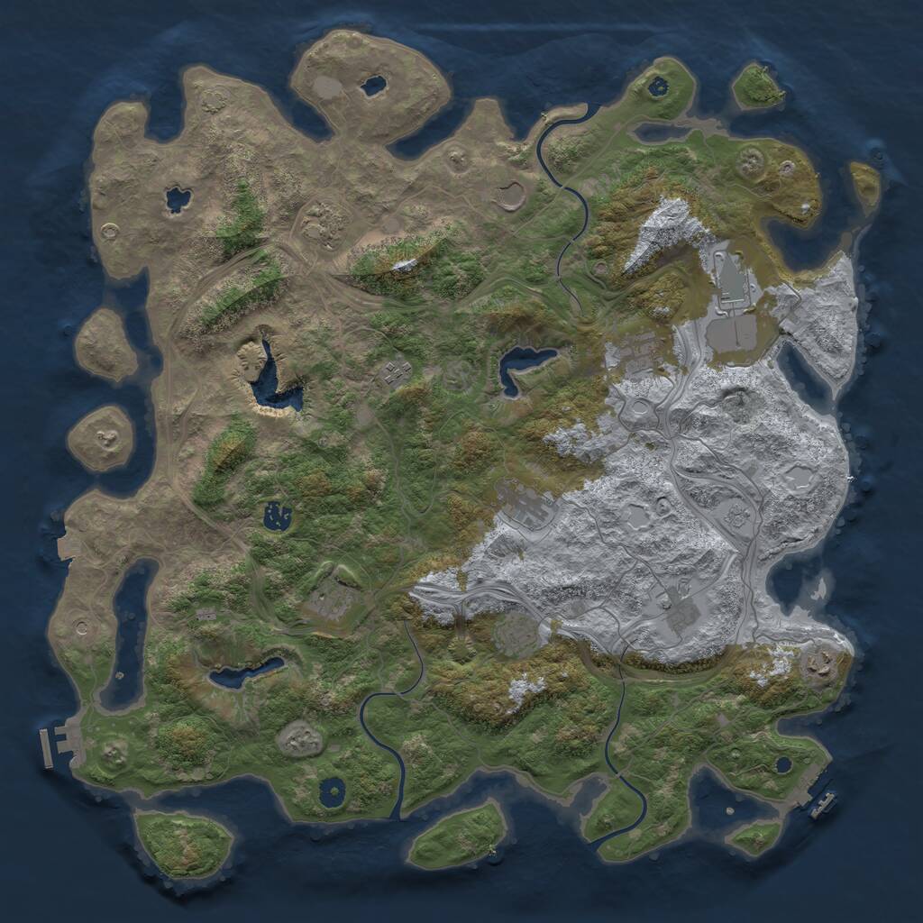Rust Map: Procedural Map, Size: 4750, Seed: 720212, 17 Monuments