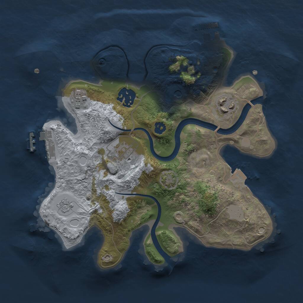 Rust Map: Procedural Map, Size: 2500, Seed: 632575530, 10 Monuments