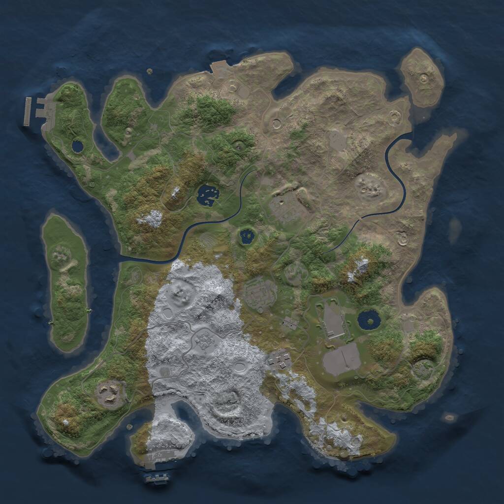 Rust Map: Procedural Map, Size: 3500, Seed: 658231236, 12 Monuments