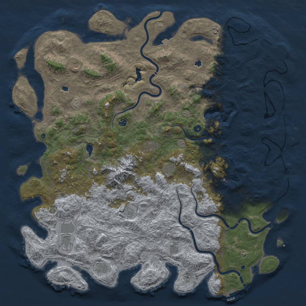 Rust Map: Procedural Map, Size: 6000, Seed: 4156416, 17 Monuments