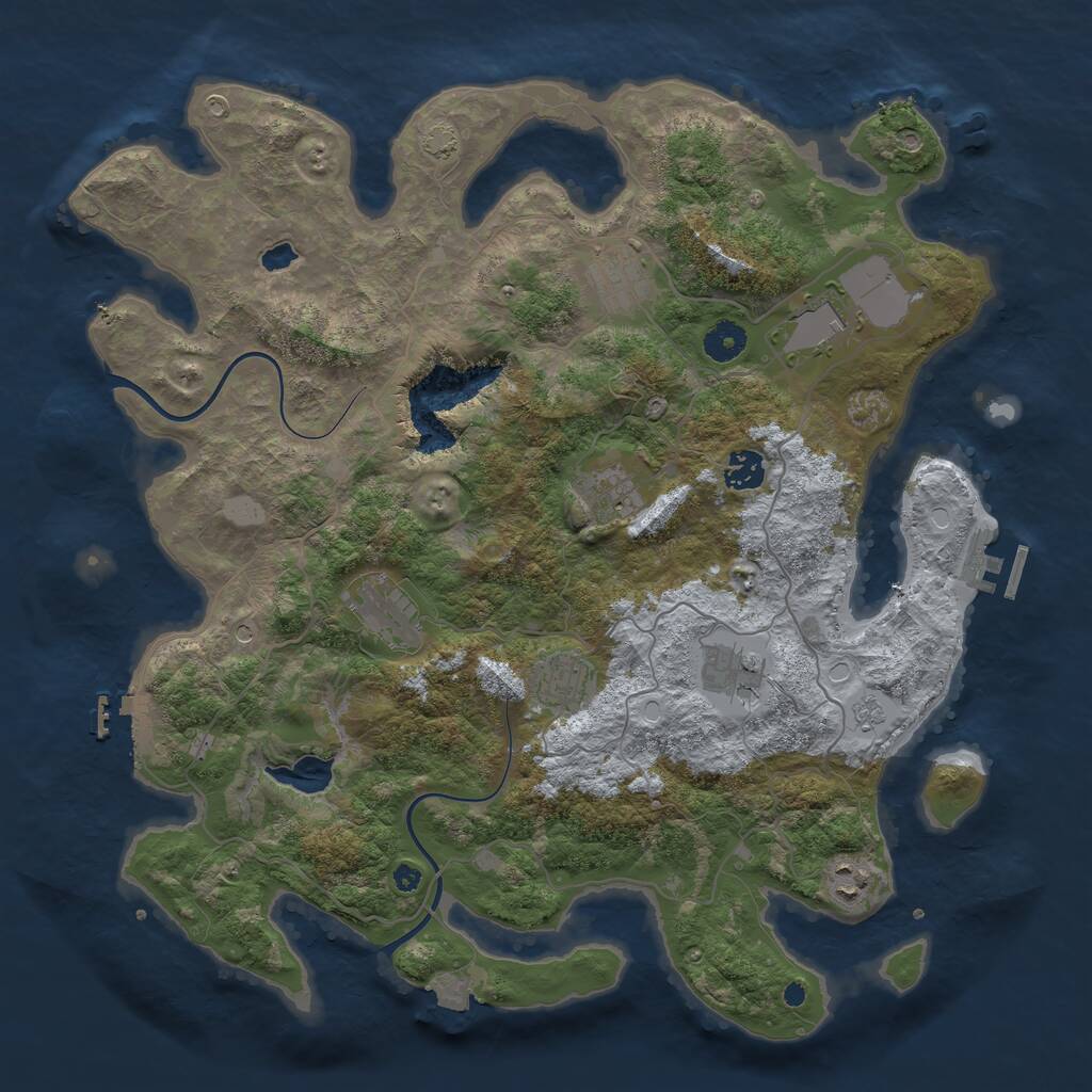 Rust Map: Procedural Map, Size: 4000, Seed: 6531849, 14 Monuments