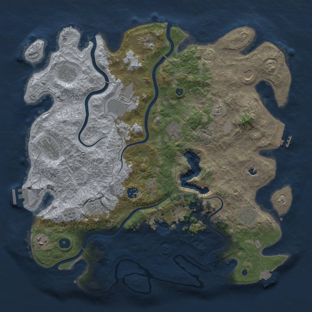 Rust Map: Procedural Map, Size: 4242, Seed: 20677020, 17 Monuments