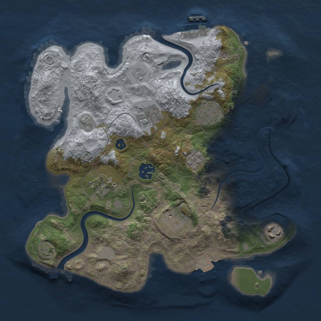 Rust Map: Procedural Map, Size: 3000, Seed: 11178587, 13 Monuments