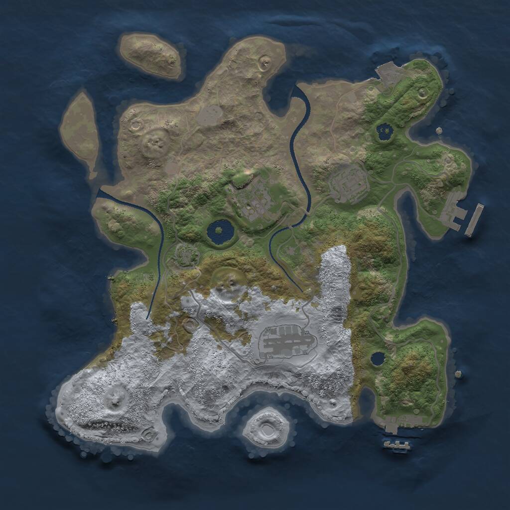Rust Map: Procedural Map, Size: 3000, Seed: 1378520, 7 Monuments