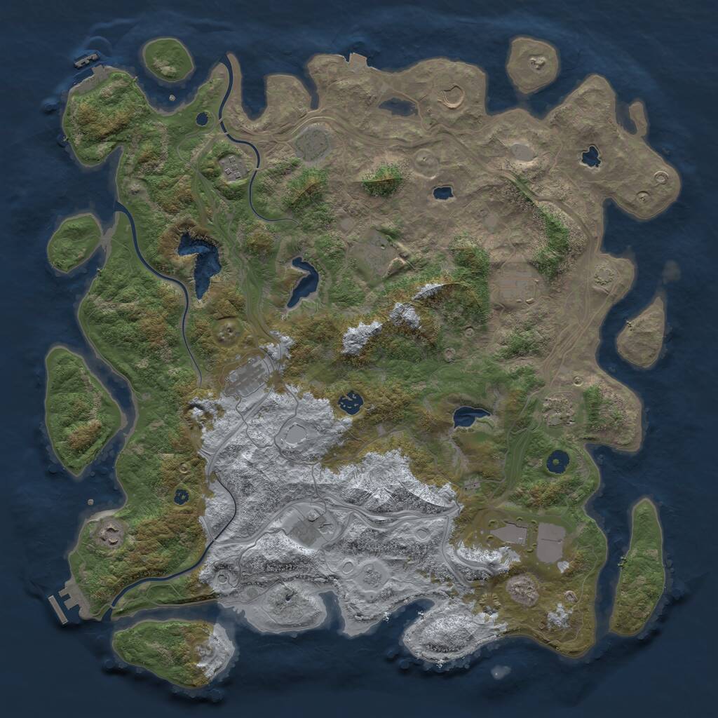Rust Map: Procedural Map, Size: 4750, Seed: 659865268, 17 Monuments