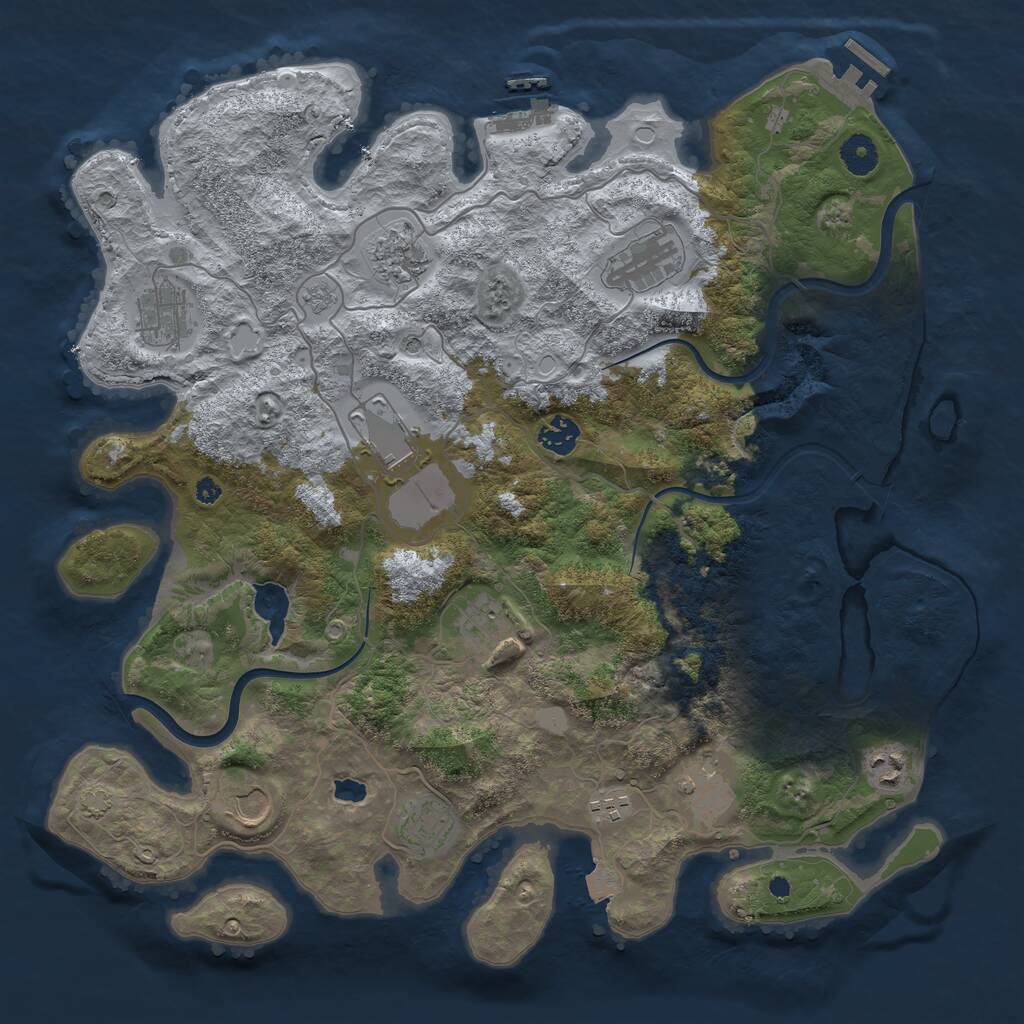 Rust Map: Procedural Map, Size: 4000, Seed: 225801315, 17 Monuments