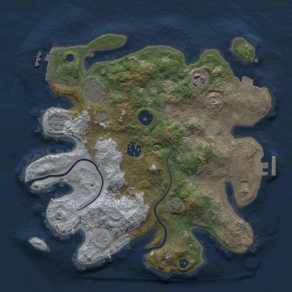 Rust Map: Procedural Map, Size: 3000, Seed: 602664681, 10 Monuments