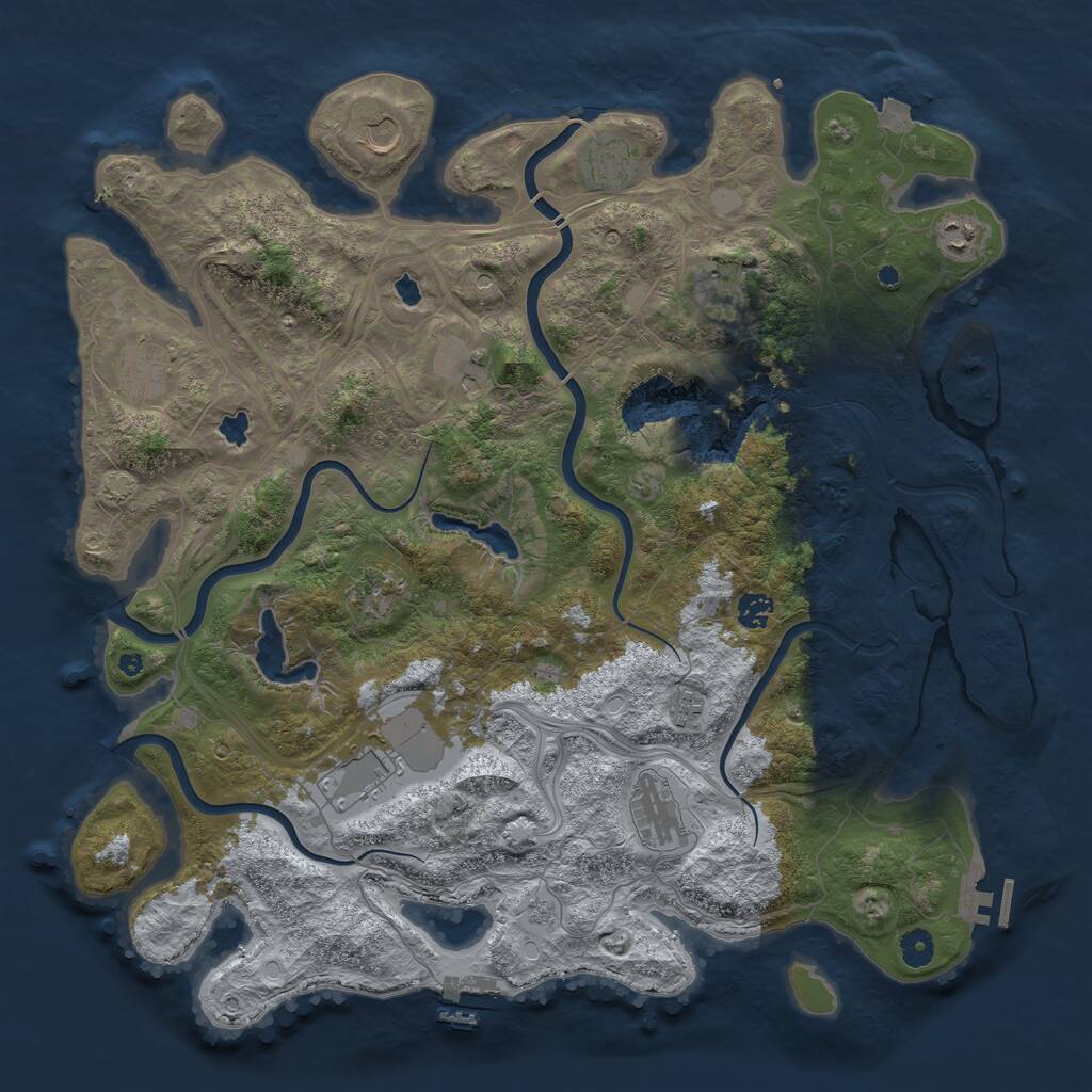 Rust Map: Procedural Map, Size: 4500, Seed: 35813924, 17 Monuments
