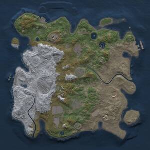 Thumbnail Rust Map: Procedural Map, Size: 3500, Seed: 1738732841, 15 Monuments