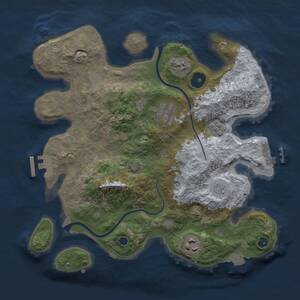 Thumbnail Rust Map: Procedural Map, Size: 3000, Seed: 102697242, 9 Monuments