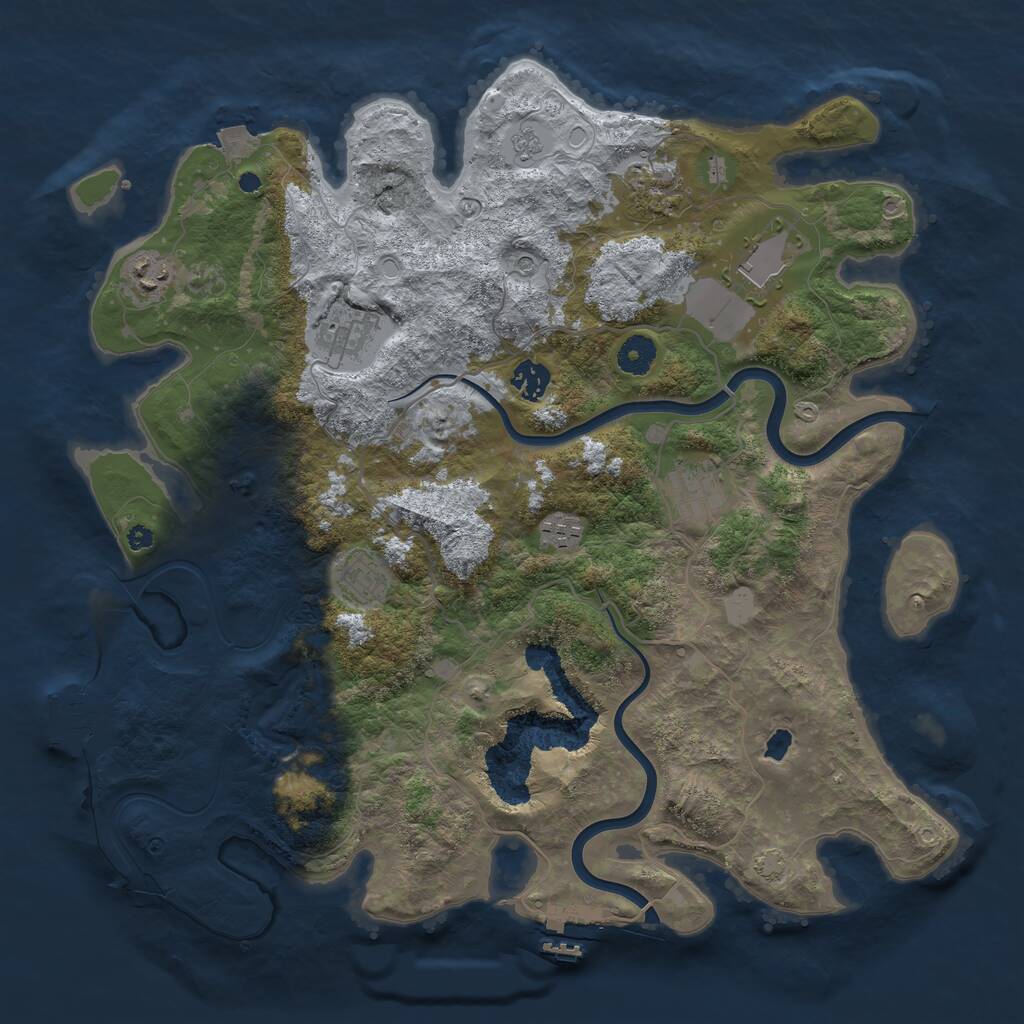 Rust Map: Procedural Map, Size: 4000, Seed: 585079904, 14 Monuments