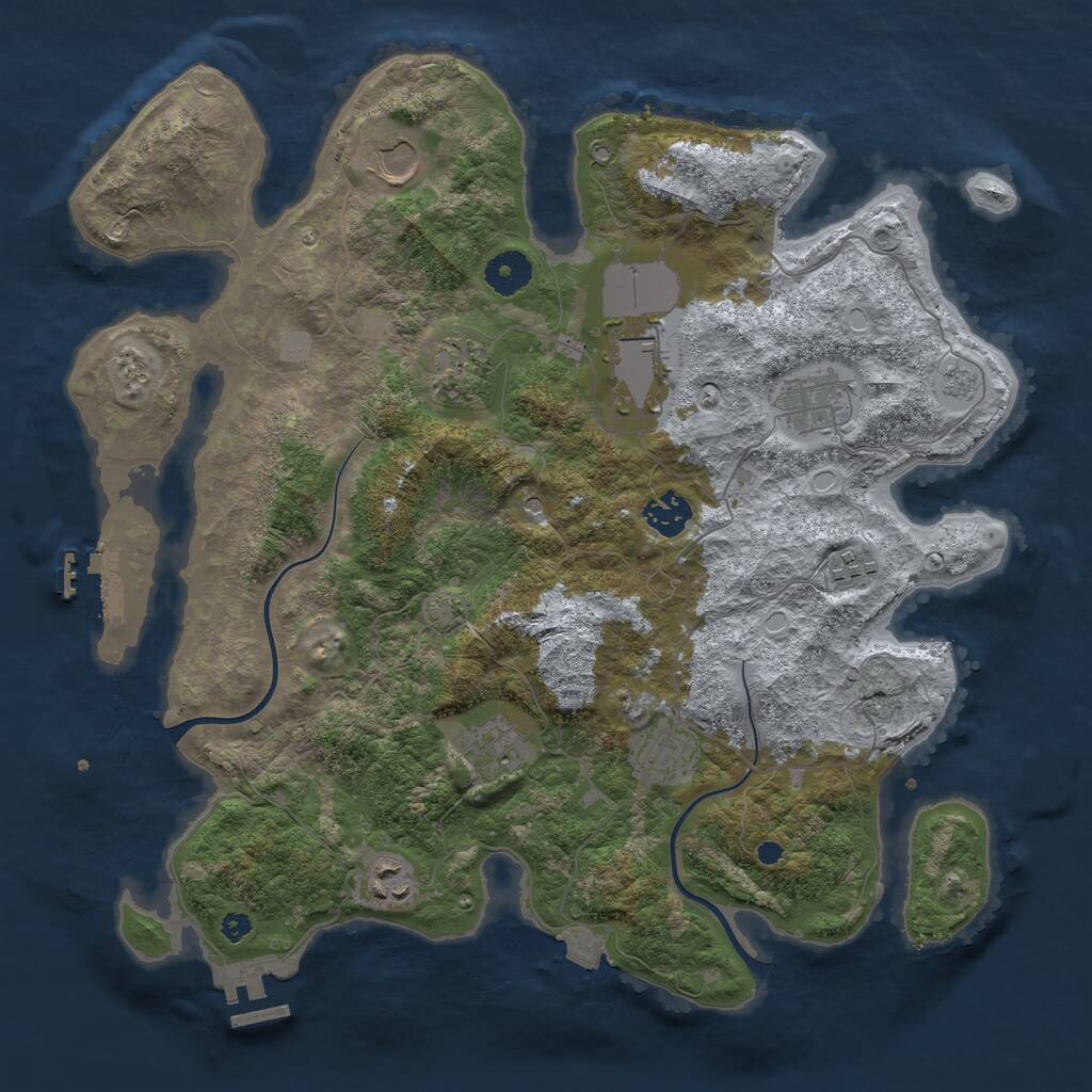 Rust Map: Procedural Map, Size: 3700, Seed: 1773004187, 15 Monuments