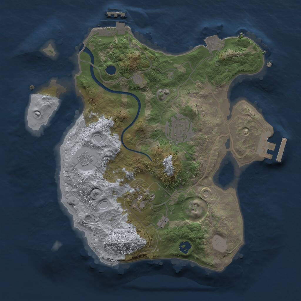 Rust Map: Procedural Map, Size: 2500, Seed: 89166, 6 Monuments