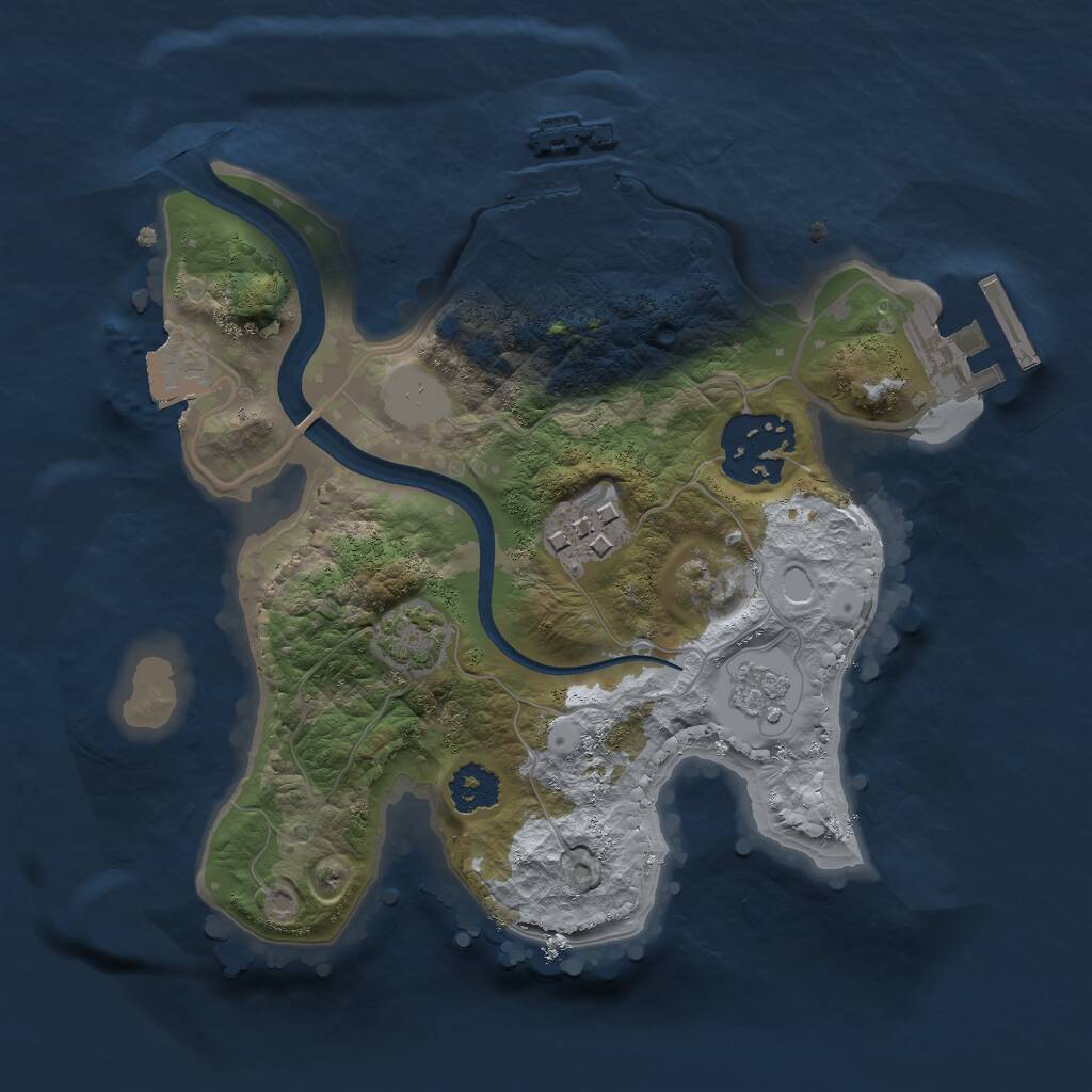 Rust Map: Procedural Map, Size: 2200, Seed: 99999, 7 Monuments
