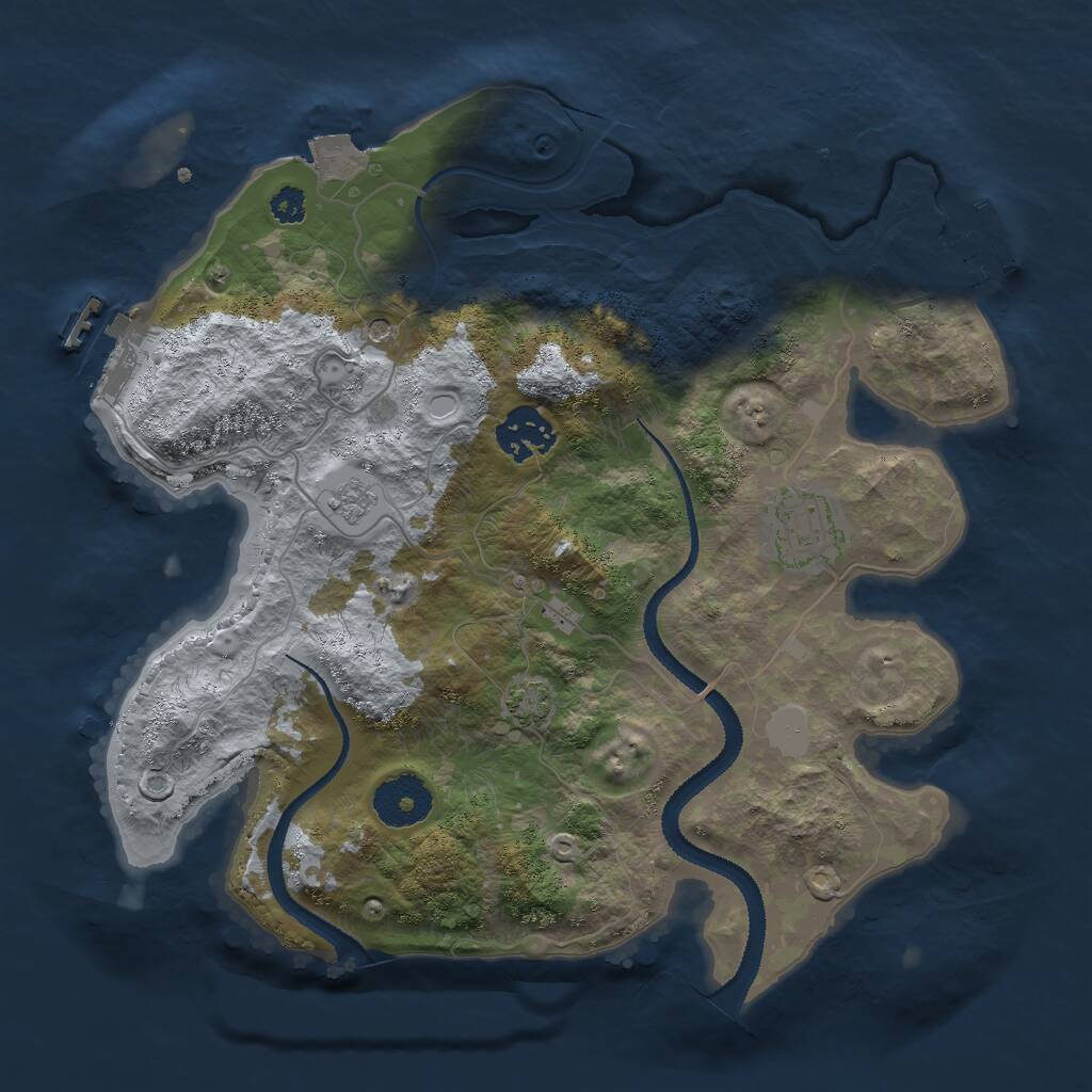 Rust Map: Procedural Map, Size: 3000, Seed: 2135463157, 8 Monuments