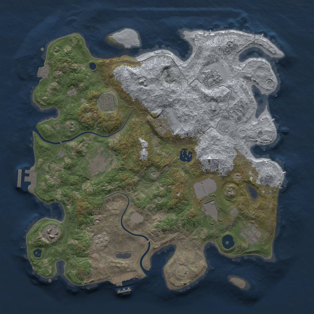 Rust Map: Procedural Map, Size: 3600, Seed: 272806280, 15 Monuments