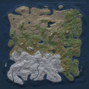 Thumbnail Rust Map: Procedural Map, Size: 4500, Seed: 4761231, 15 Monuments