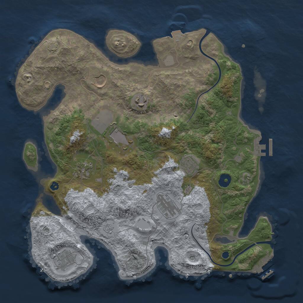 Rust Map: Procedural Map, Size: 3500, Seed: 15687513, 13 Monuments