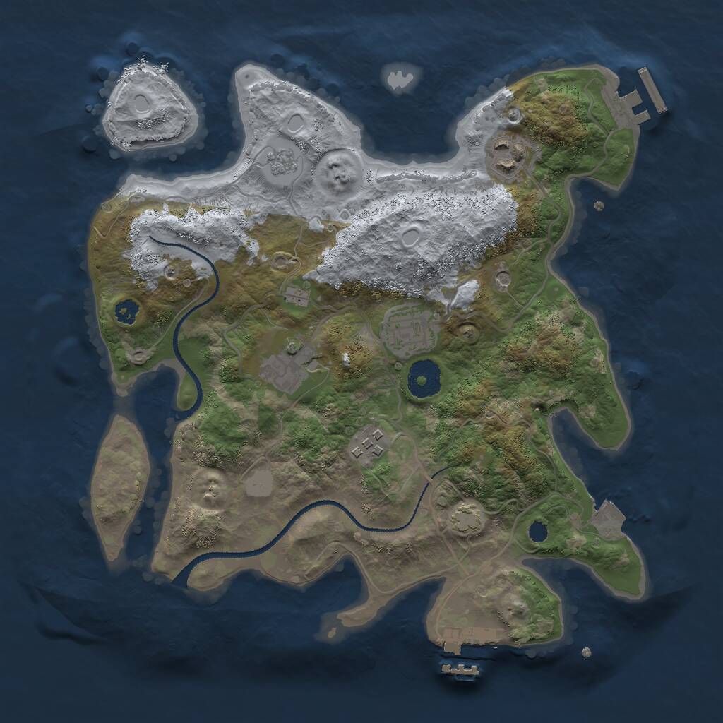 Rust Map: Procedural Map, Size: 3000, Seed: 5782396, 10 Monuments