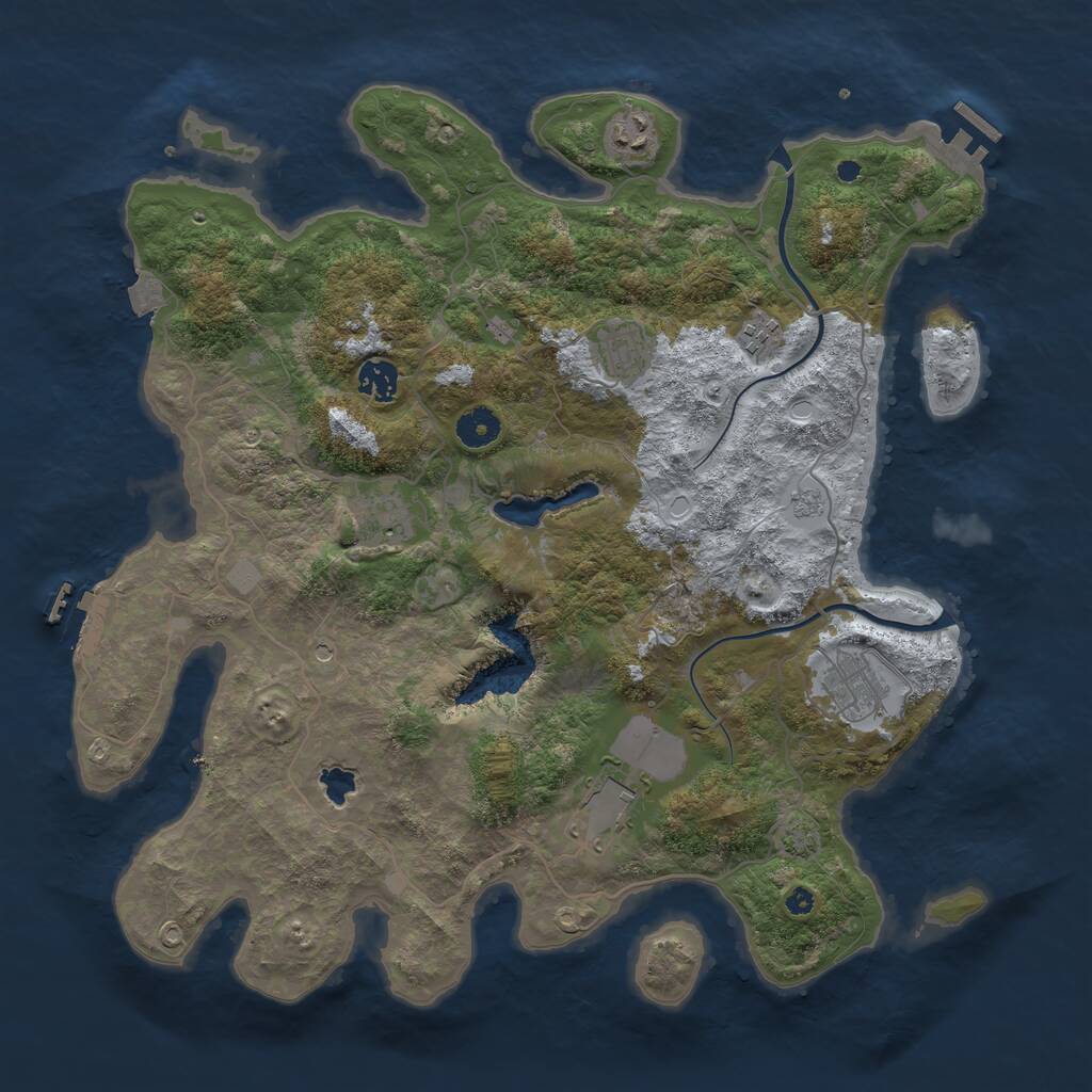 Rust Map: Procedural Map, Size: 4000, Seed: 380099634, 13 Monuments