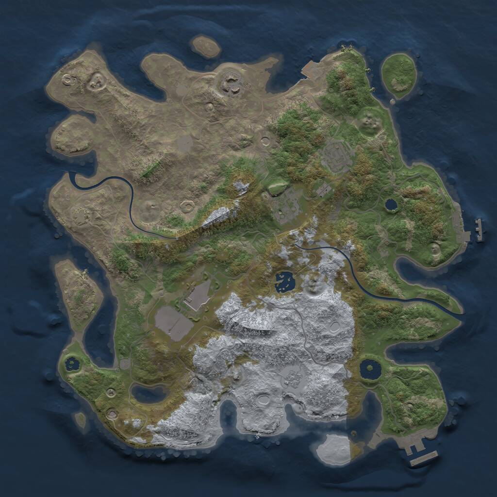 Rust Map: Procedural Map, Size: 3500, Seed: 482428732, 11 Monuments