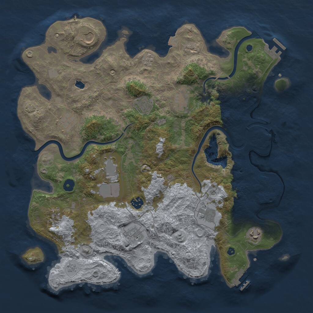 Rust Map: Procedural Map, Size: 4000, Seed: 18929912, 17 Monuments