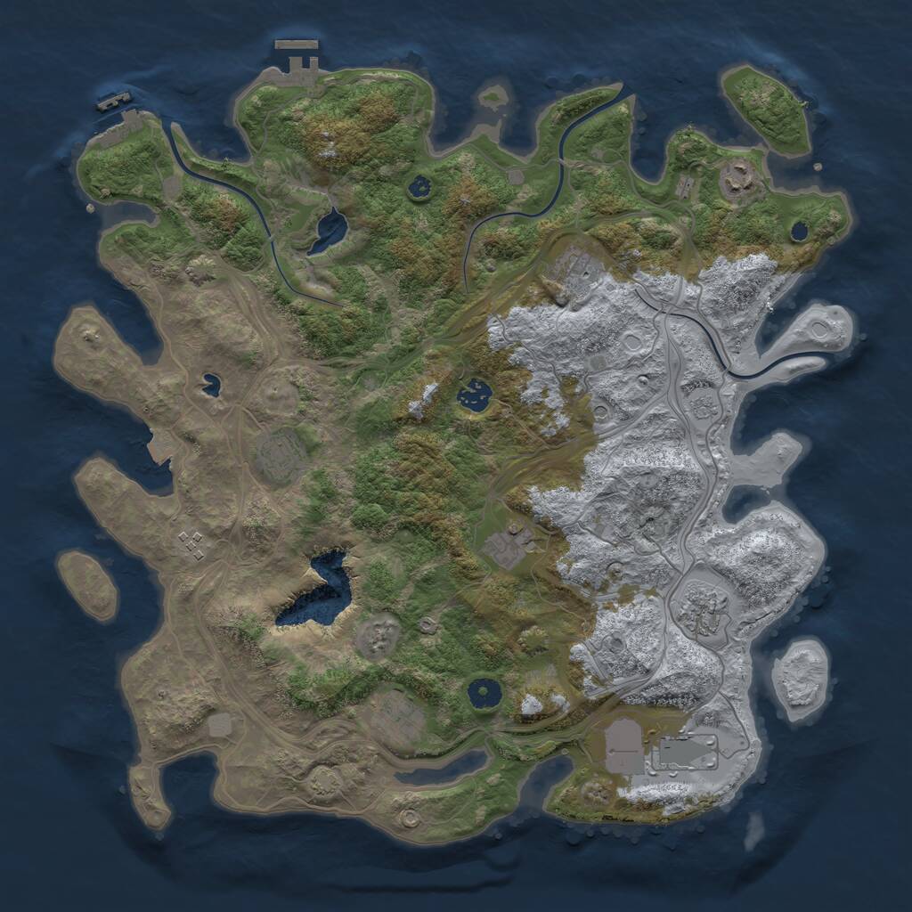 Rust Map: Procedural Map, Size: 4250, Seed: 6551, 15 Monuments