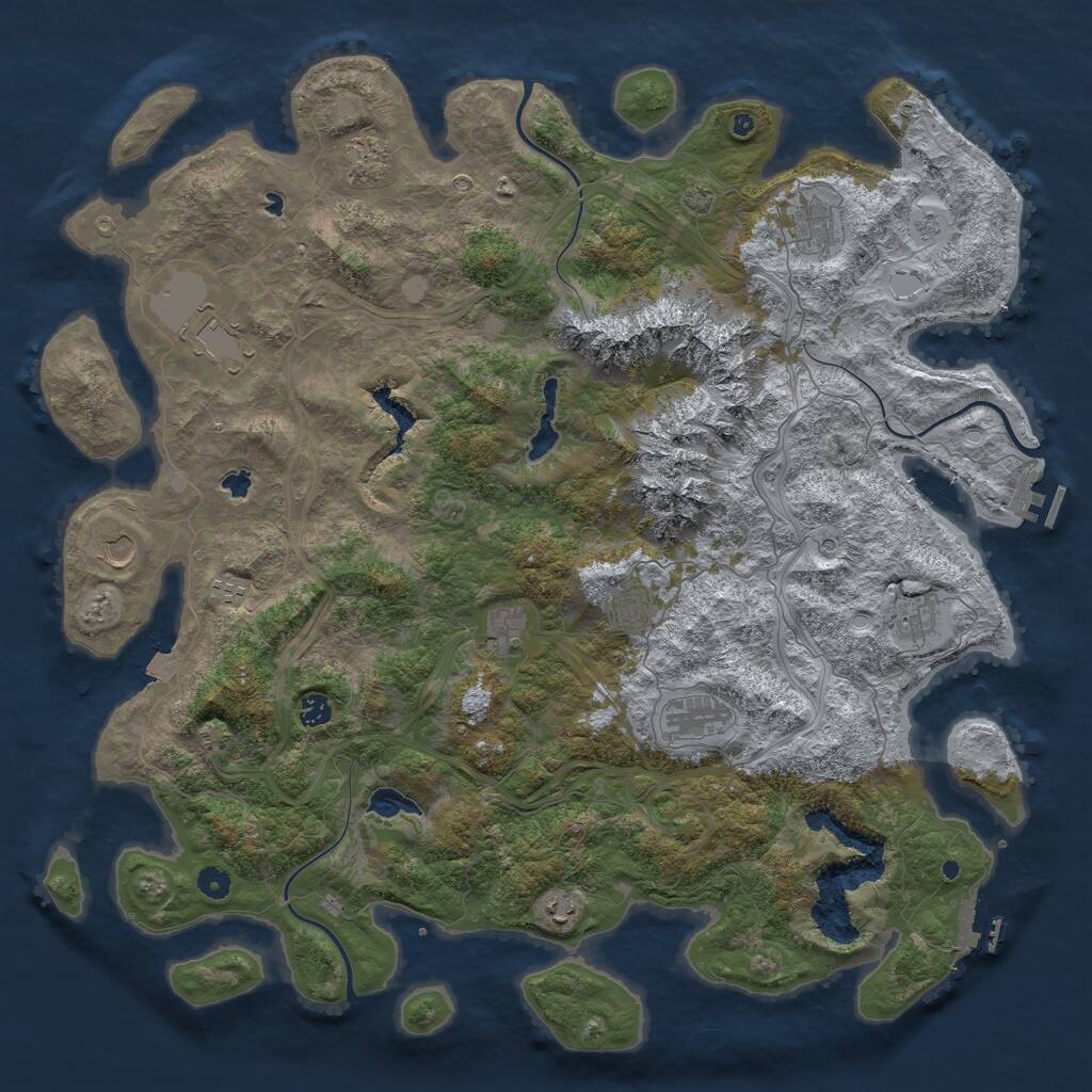 Rust Map: Procedural Map, Size: 5000, Seed: 1802035451, 17 Monuments