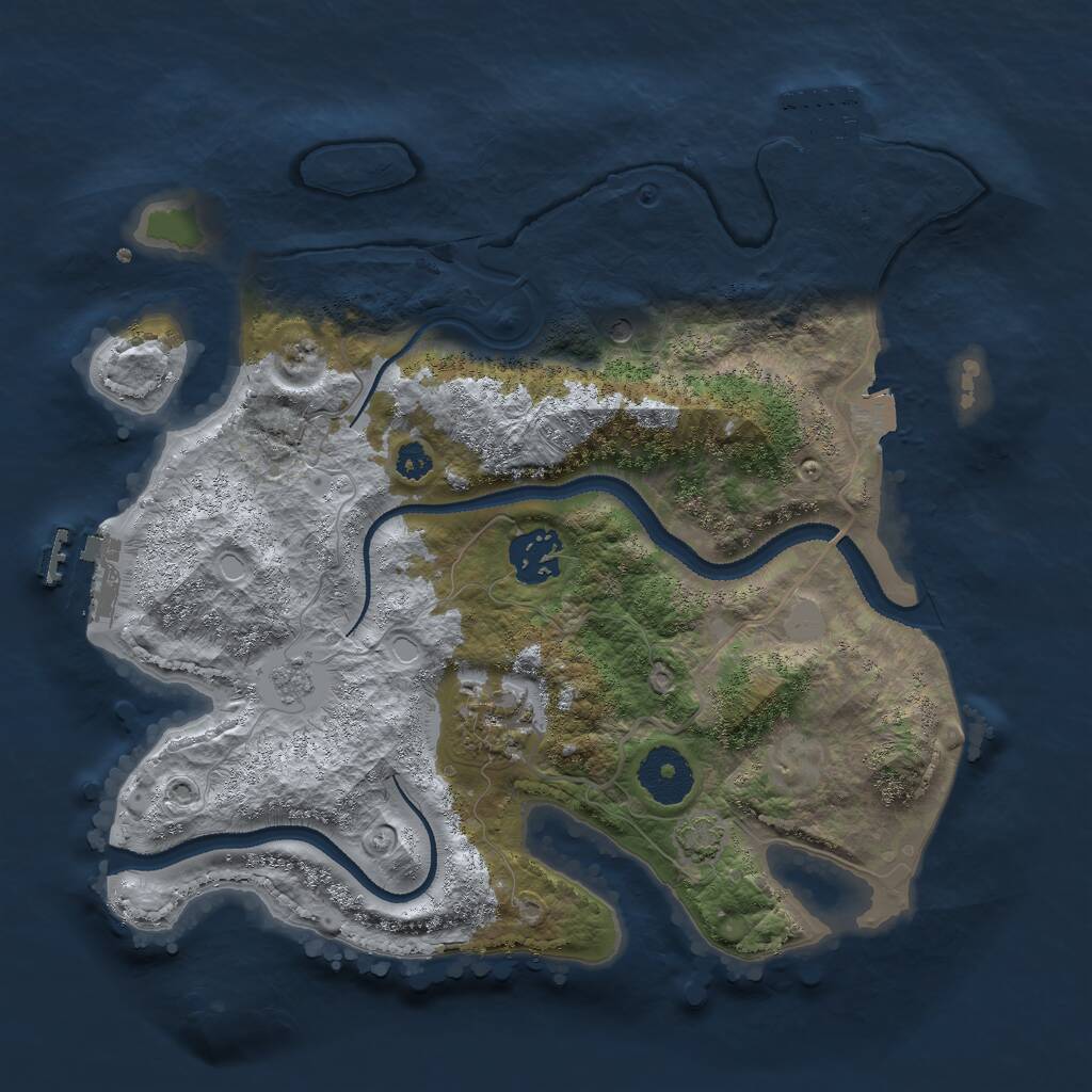Rust Map: Procedural Map, Size: 3000, Seed: 88416, 8 Monuments