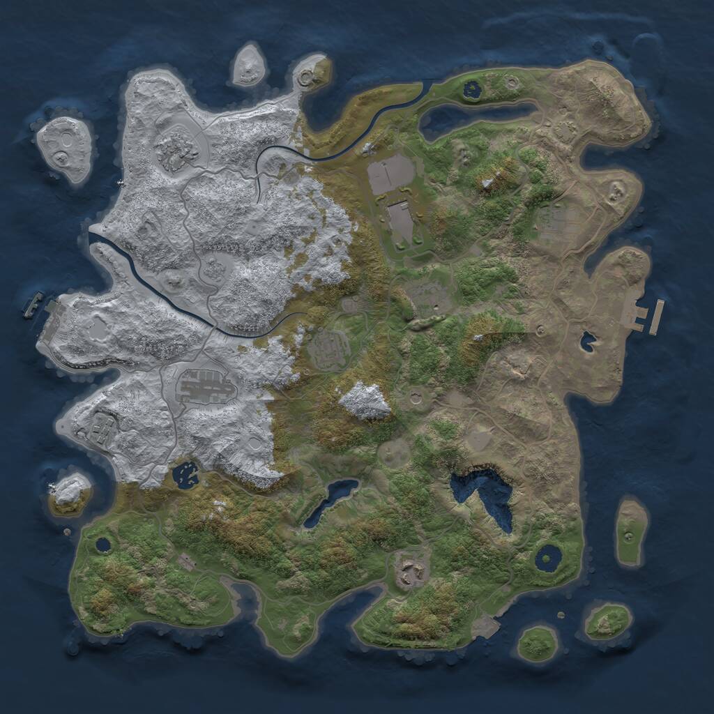 Rust Map: Procedural Map, Size: 4000, Seed: 658642253, 15 Monuments