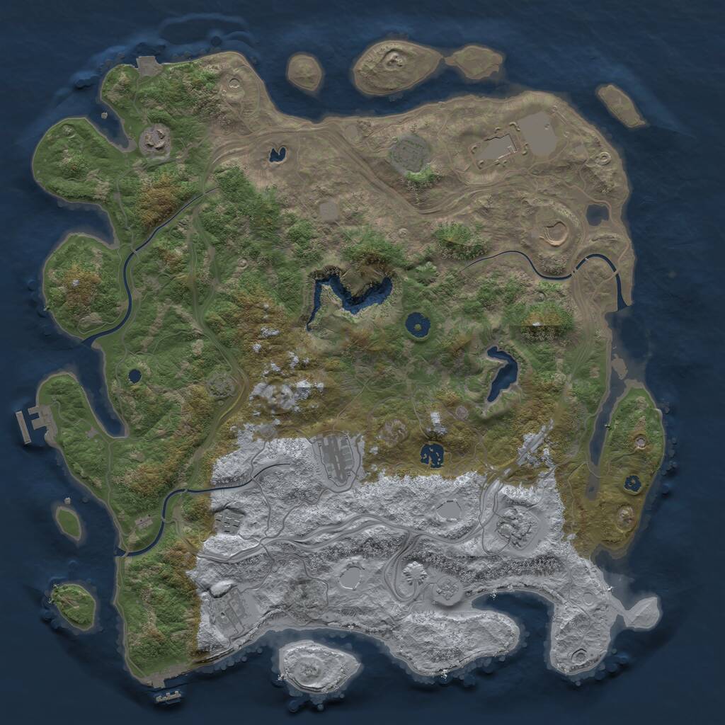 Rust Map: Procedural Map, Size: 4450, Seed: 832289689, 15 Monuments