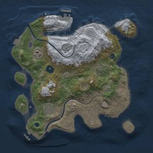 Thumbnail Rust Map: Procedural Map, Size: 3000, Seed: 1029, 10 Monuments