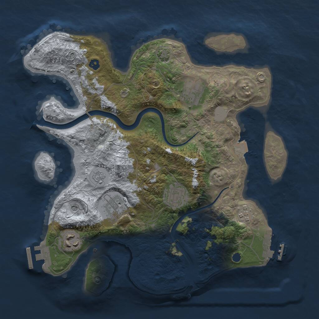Rust Map: Procedural Map, Size: 3000, Seed: 1819656181, 11 Monuments