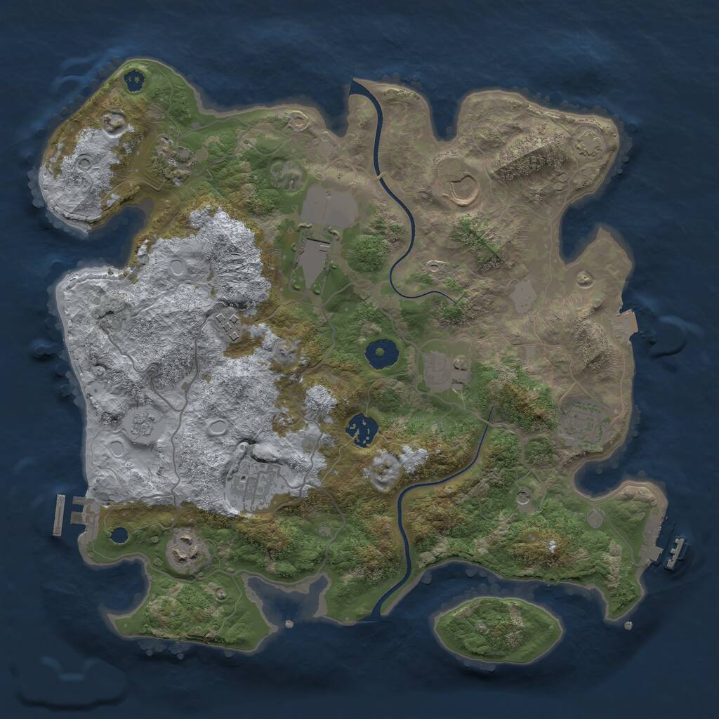 Rust Map: Procedural Map, Size: 3500, Seed: 456464646, 15 Monuments