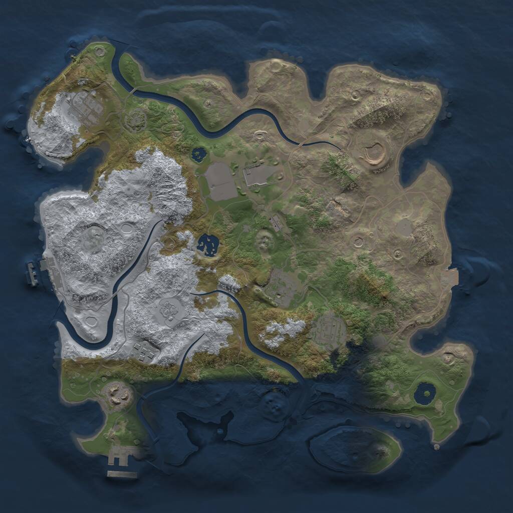 Rust Map: Procedural Map, Size: 3500, Seed: 456464646, 14 Monuments