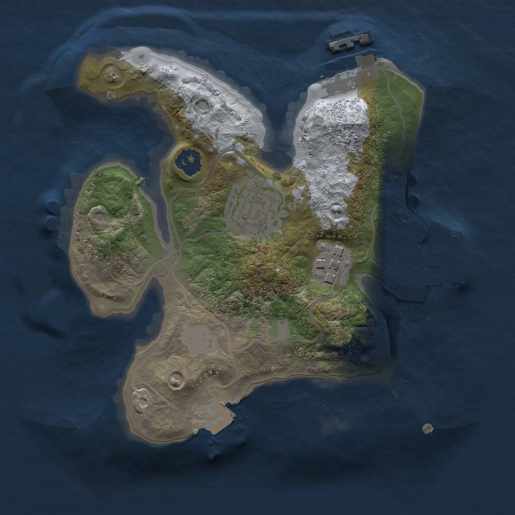Rust Map: Procedural Map, Size: 2000, Seed: 5778, 5 Monuments