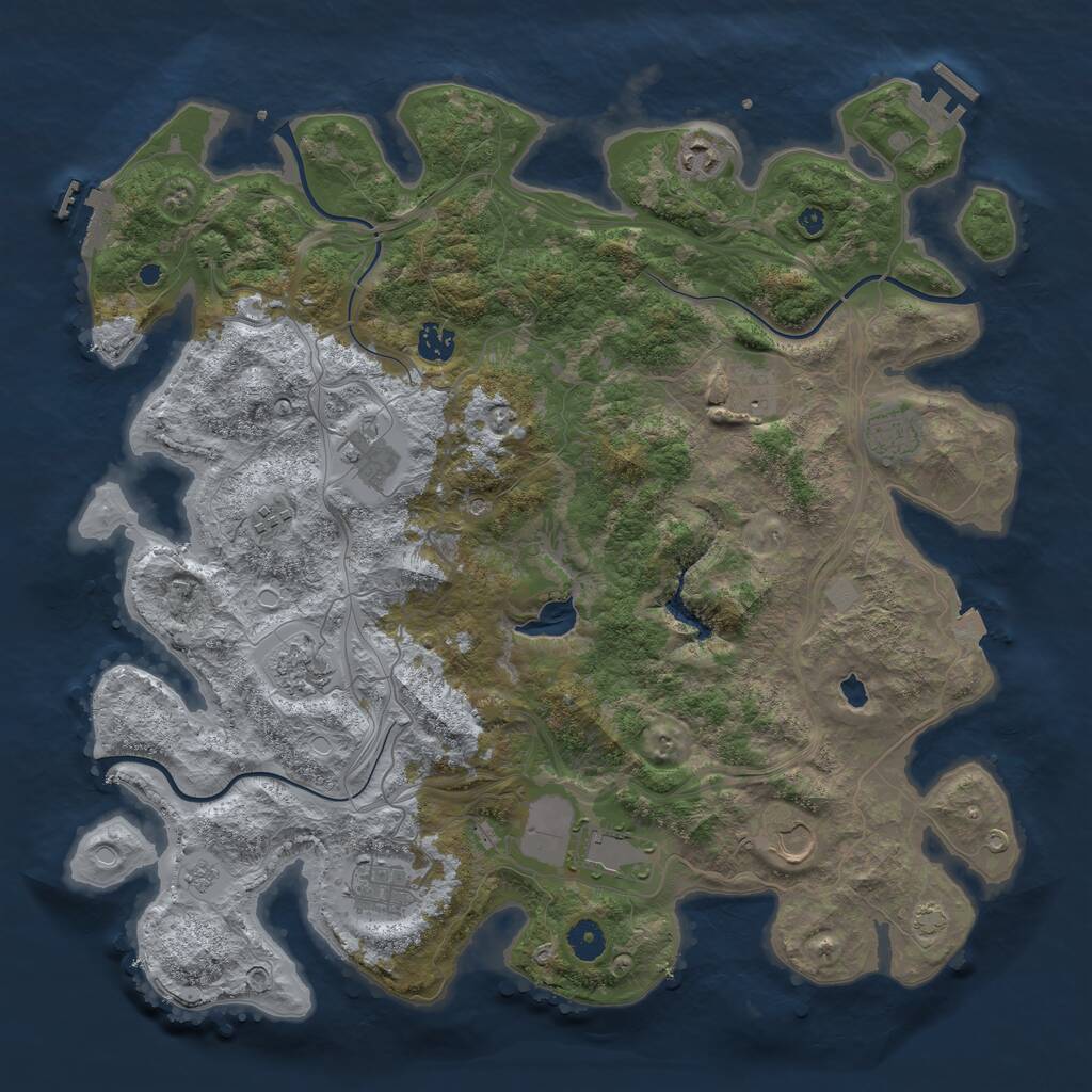 Rust Map: Procedural Map, Size: 4250, Seed: 456456234, 16 Monuments