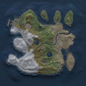 Thumbnail Rust Map: Procedural Map, Size: 2500, Seed: 126755529, 7 Monuments