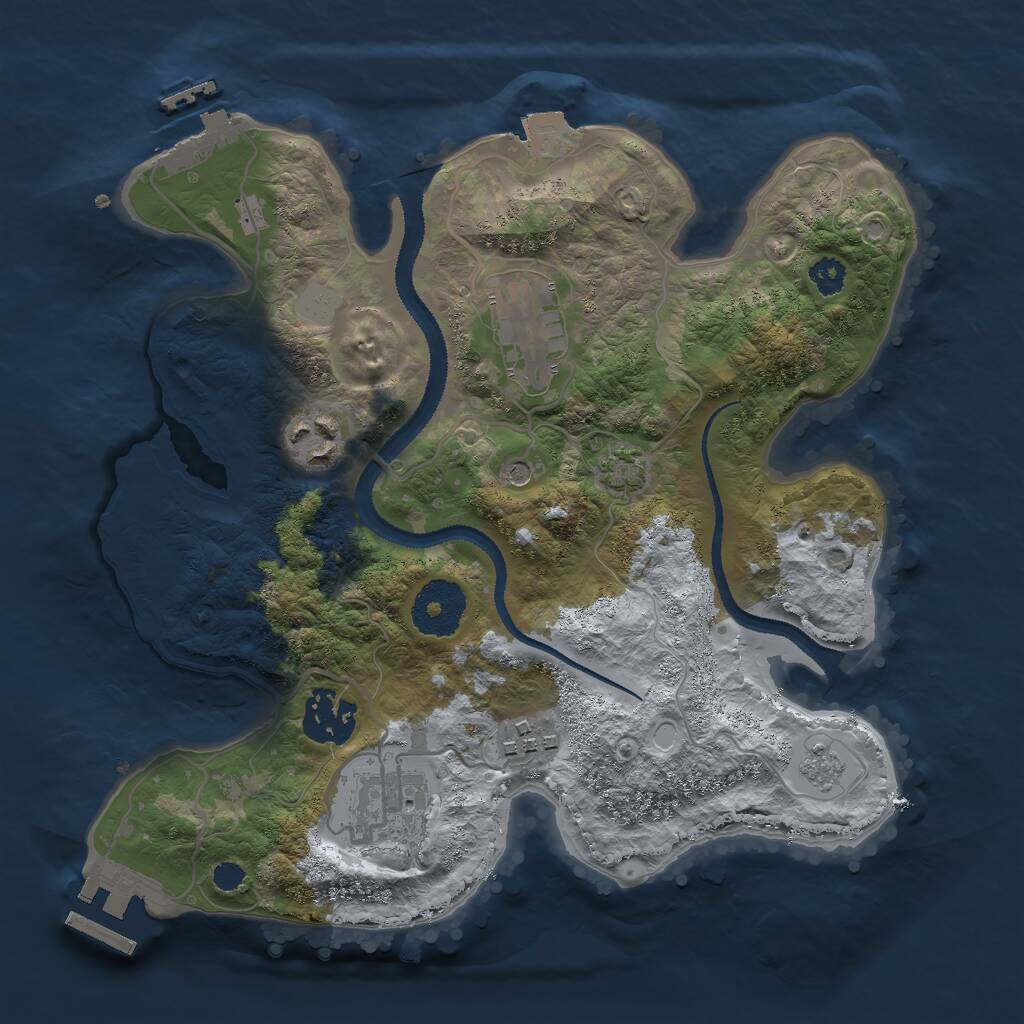 Rust Map: Procedural Map, Size: 2800, Seed: 34535, 11 Monuments