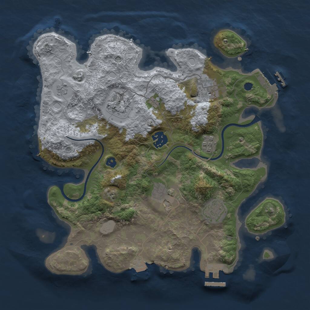 Rust Map: Procedural Map, Size: 3000, Seed: 531896803, 10 Monuments