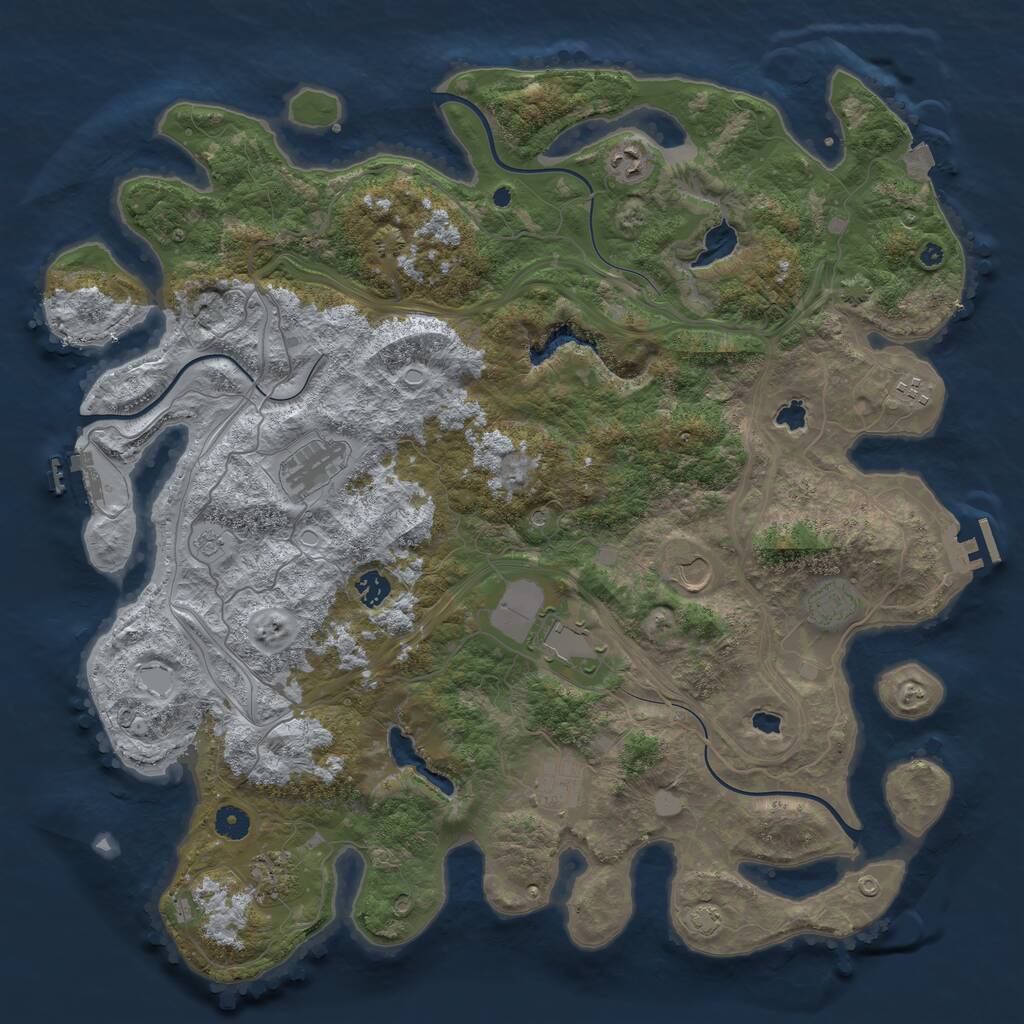 Rust Map: Procedural Map, Size: 4500, Seed: 1013, 15 Monuments